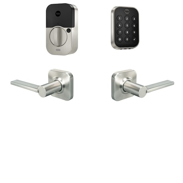Yale Real Living Yale Assure Lock 2 Bundle with Key Free Keypad Bluetooth Deadbolt, Valdosta Lever Passage, and BYRD430BLEVL619 - main